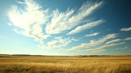 Obraz premium Dramatic Sky Over Golden Prairie