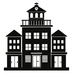 vector silhouette police station and police