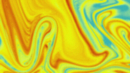 Bright swirls of yellow, orange, and light blue create a warm, abstract pattern with a soft, grainy texture, evoking a vibrant, fluid movement across the image.