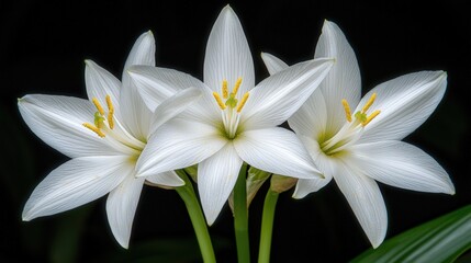 Obraz premium White Lilies Blooming in Soft Light Nature Photography Close up Flower Photography
