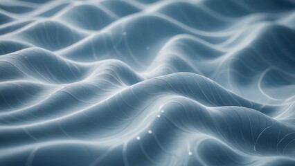 Obraz premium Abstract blue wave pattern with light highlights resembling a digital silk texture.
