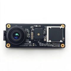 Fototapeta premium Camera module electronic circuit board, white isolate background