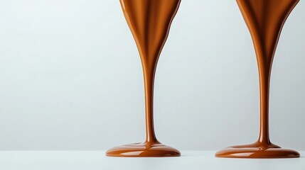 Chocolate syrup on white background