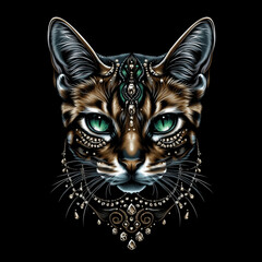 bengal cat with jewels