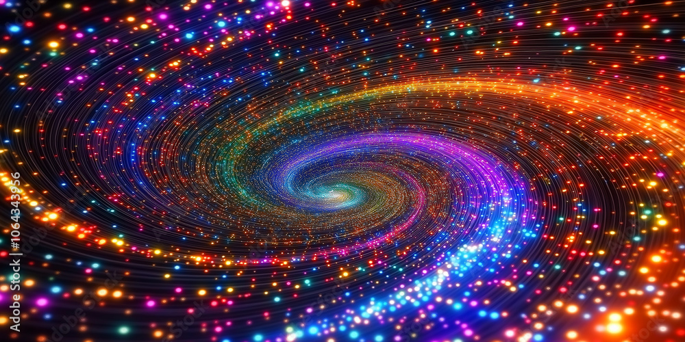 Leinwandbilder swirling colorful galaxy with glowing particles creating stunning visual effect