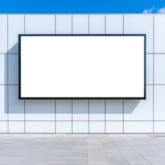 Large billboard on modern building facade