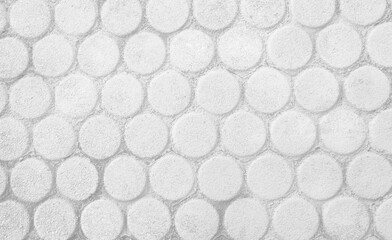 Top view pavement circle block white texture with seamless patterns floor background