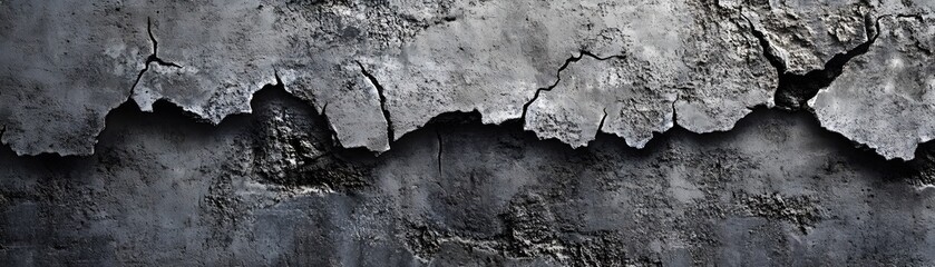 Obraz premium Close-up of a Cracked and Weathered Concrete Wall