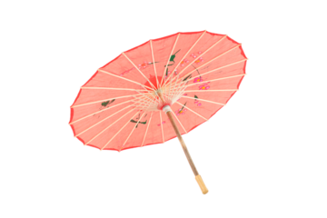 PNG, Red Japanese umbrella, isolated on white background