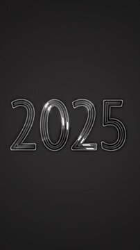 2025 celebrar a&ntilde;o nuevo fondo negro vertical