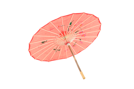 PNG, Red Japanese umbrella, isolated on white background