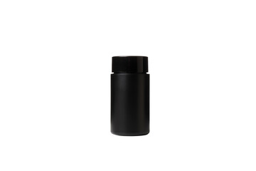 PNG, Black jar with men's cosmetics, isolated on white background