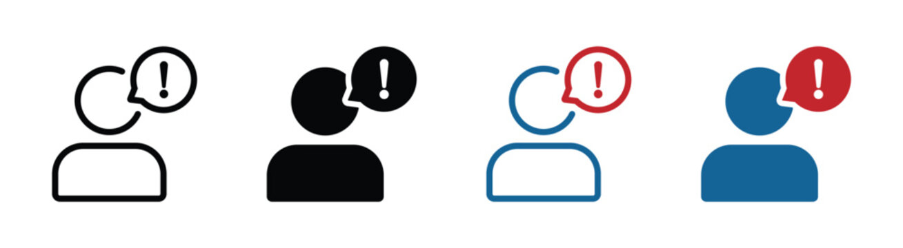 Vector complaint icons set. Poor feedback signs