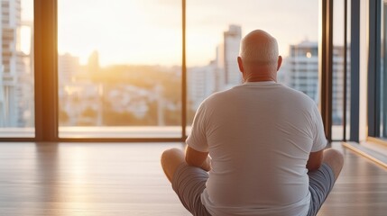 Man Using Rowing Machine in Bright Spacious Room