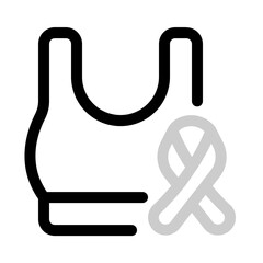 breast protection day icon with duoline style, perfect for user interface projects