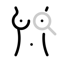 detect breast cancer icon with duoline style, perfect for user interface projects