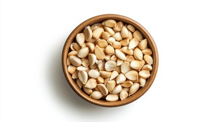 Raw Sunflower Seeds in Wooden Bowl
