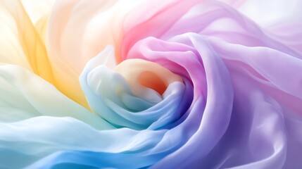 Soft Pastel Rainbow Fabric Texture Background   Ombre Gradient   Delicate Silk Material