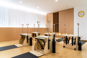 Luxurious and fully equipped yoga gym, Pilates studio