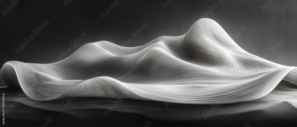 Poster Abstract White Structure with Intersecting Lines on a Black Background