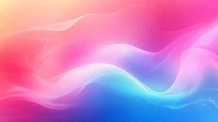 Obraz premium Abstract Colorful Gradient Background with Wavy Lines and Glowing Particles
