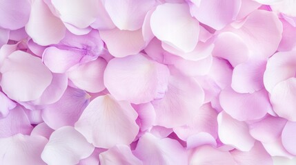 Fototapeta premium Soft pink rose petals scattered elegantly on a smooth surface creating a delicate, romantic atmosphere in a serene setting