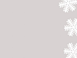 A brown background with snowflakes and a white snowflake, Winter snowflakes border minimal vector background. Macro snowflakes flying border design, snow elements for Christmas.