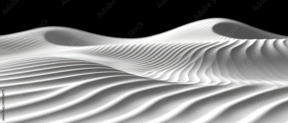 Poster Abstract White Wavy Surface with Linear Texture