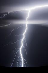 lightning bolt. Lightning flash bolt or thunderbolt. Black lightning or magic power blast storm. Thunder and lightning isolated on black background
