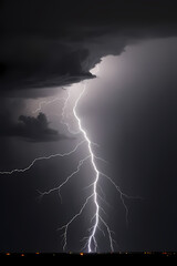 lightning bolt. Lightning flash bolt or thunderbolt. Black lightning or magic power blast storm. Thunder and lightning isolated on black background