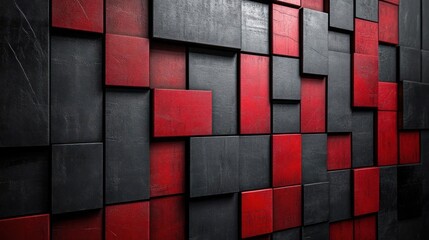 A vibrant, modern-looking wall design featuring geometric shapes and bold colors.