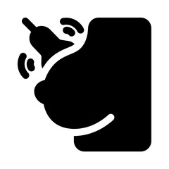 breast cancer detector icon with glyph style, perfect for user interface projects