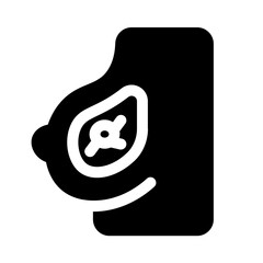 breast fat icon with glyph style, perfect for user interface projects