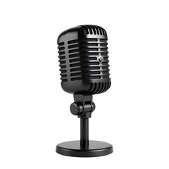 Vintage-style black microphone on a stand