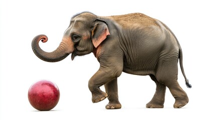 Playful Elephant with Vibrant Ball