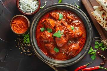 Chicken tikka masala in tomato sauce.