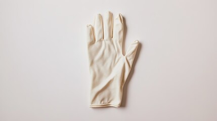 White Rubber Glove on Light Background