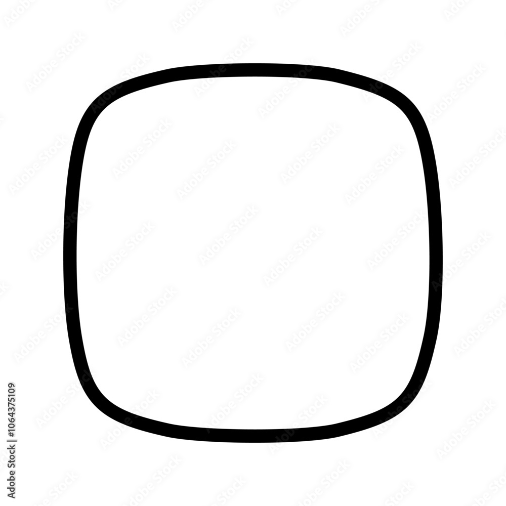 Wall mural squircle or square with rounded borders frame. simple geometric shape isolated on white background. 