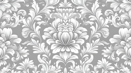 Seamless 3D white paper . Elegant luxury texture for wallpapers, backgrounds ,  Seamless abstract classic background with flowers ,White flower pattern