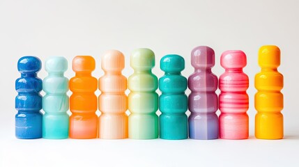 Colorful Artistic Figures in a Row