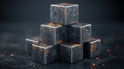 Stacked Rusty Metal Cubes   Industrial Material Texture and Design