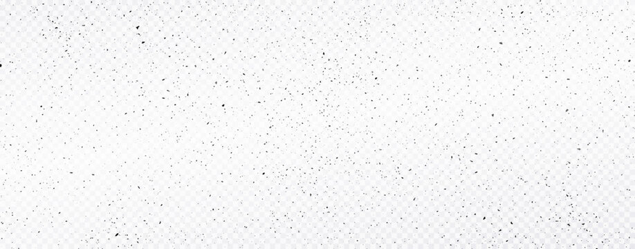 Black micro dust isolated on transparent background. Texture grunge background with tiny black dust. Background with little noisy black particles