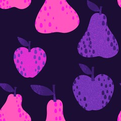 Summer fruit seamless pears pattern for wrapping paper and fabrics