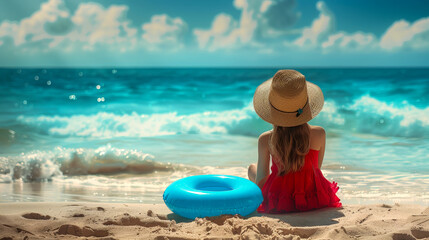 Young Girl Enjoying a Peaceful Day at the Beach