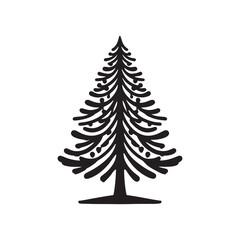 Holiday Christmas Tree Icon Vector Isolated on White.