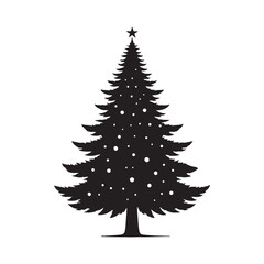 Holiday Christmas Tree Icon Vector Isolated on White.