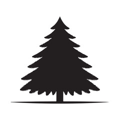 Vector Christmas Tree Icon Isolated on White Background.