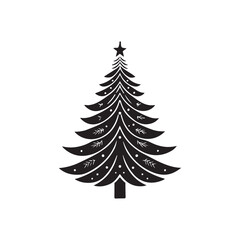 Isolated Christmas Tree Icon on White Background - Vector Illustration.