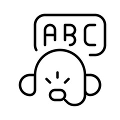 learn podcast icon with thin style, perfect for user interface projects