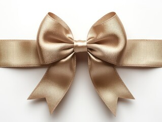 A Golden Bow Tied With a Satin Ribbon